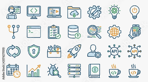 Collection of Software Development and IT Concept Icons