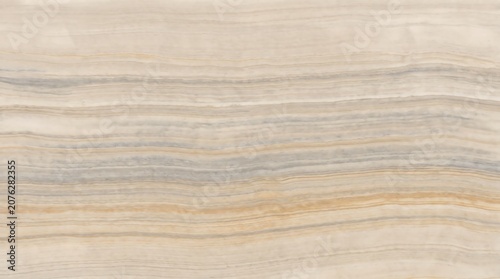 Light beige onyx stone with elegant horizontal wavy bands in shades of cream, gray, and brown creating a natural abstract pattern.