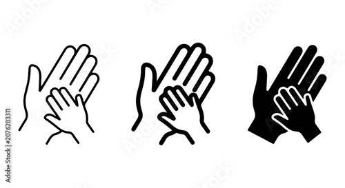 Cuadro en lienzo Generosity Hands Icon Set, Generous Giving Symbols, Support and Care Vector Grap