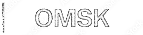 Quadro su tela Sketch Omsk text design element