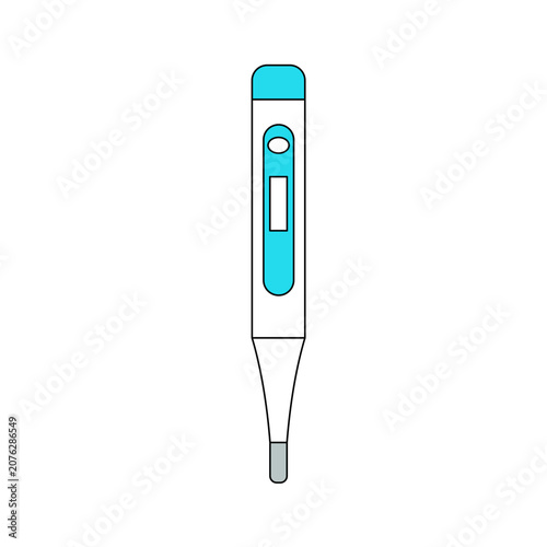 Digital Medical Thermometer Flat Vector Illustration