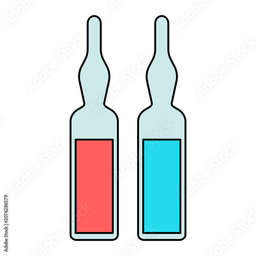 Medical Ampoules with Red and Blue Liquid Icon