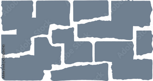 Bild auf Leinwand Abstract Grey Stone Wall Pattern Vector Background for Architectural Design, Con