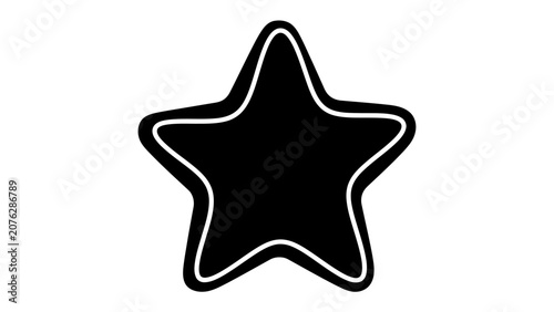 Simple Star Icon: A bold black star graphic with a white outline, symbolizing recognition, excellence, or a rating.