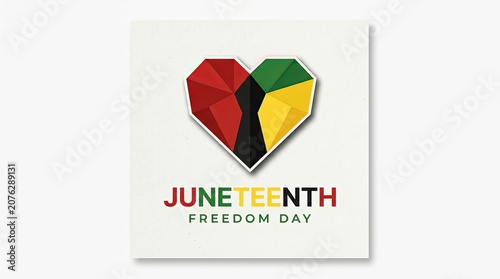 Geometric heart shape for the annual Juneteenth freedom day celebration