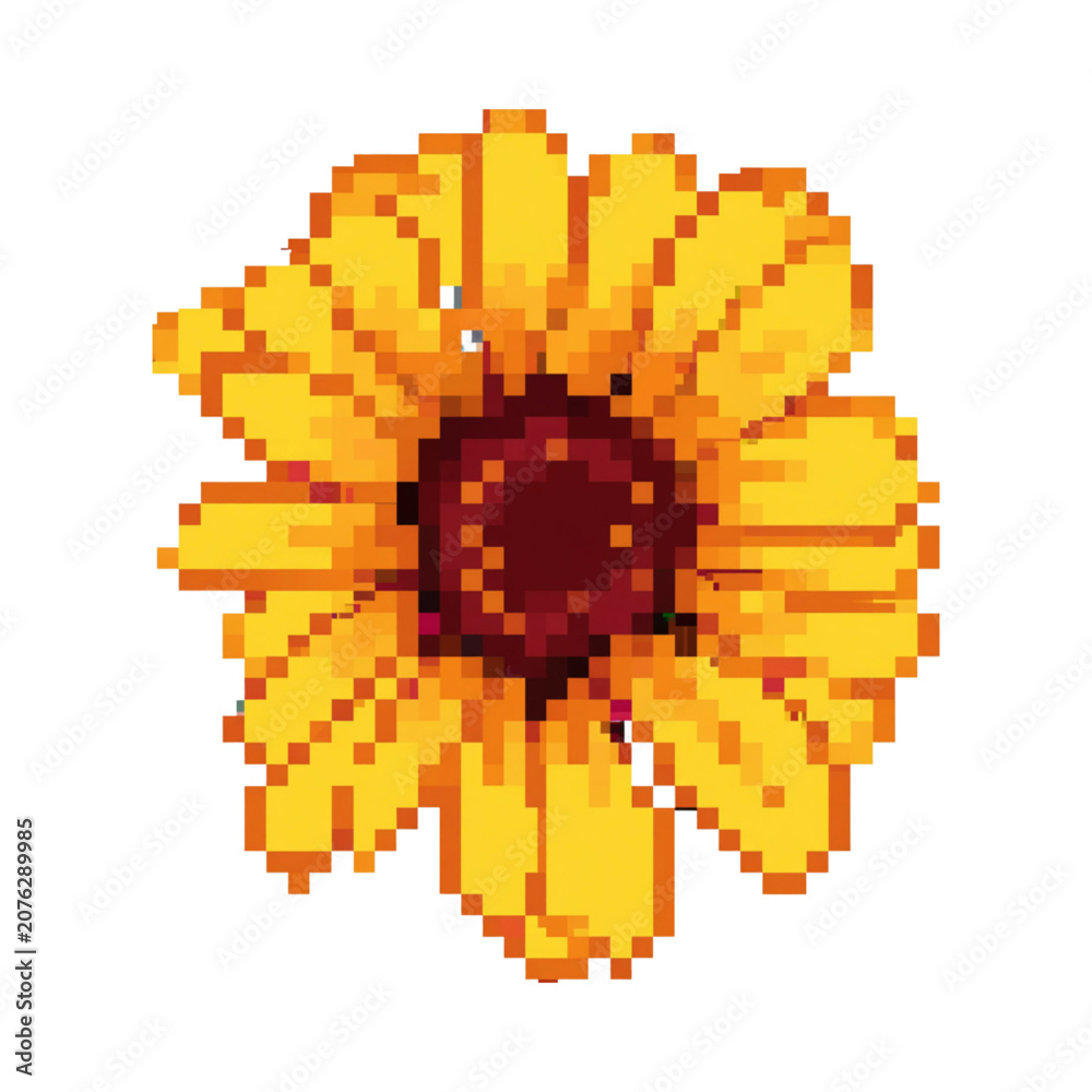 Fototapeta premium Pixel Art Flower