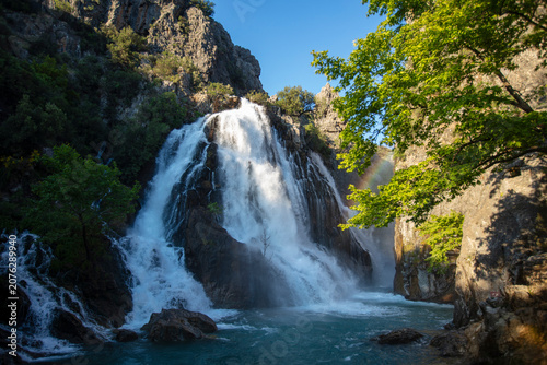 Ucansu Waterfall Natural Beauty in Gundogmus District, Antalya, Turkey
