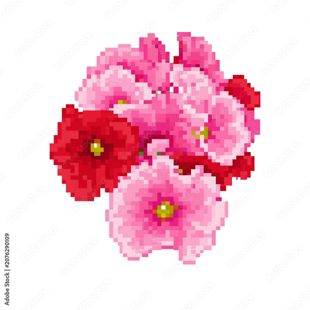 Fototapeta premium Pixel Art Flower