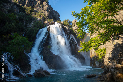 Ucansu Waterfall Natural Beauty in Gundogmus District, Antalya, Turkey