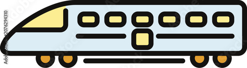 Fotografía High speed bullet train vector icon representing modern public transportation