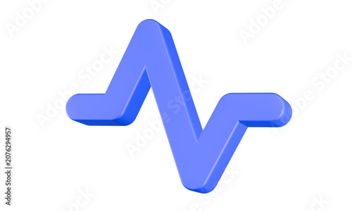 heartbeat icon 3d rendering