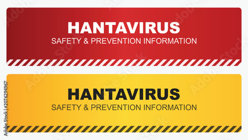 Obraz na plátně Hantavirus safety alert headers providing infectious disease prevention details
