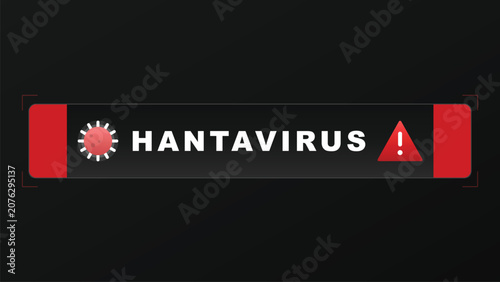 Fotografía Hantavirus biohazard danger sign featuring infectious disease alert icons for oc
