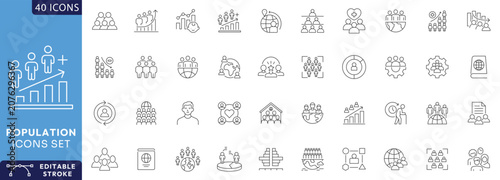 Fotografie Population icon set