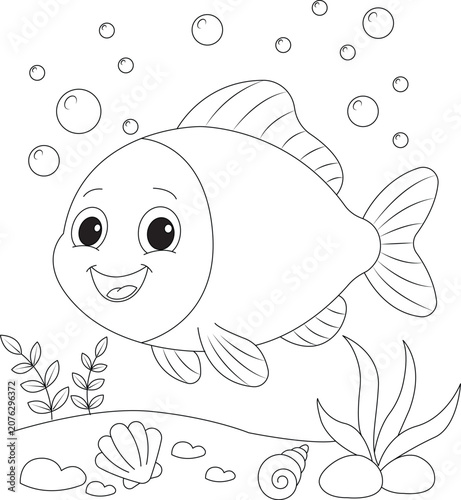 Cute animal coloring page for kids