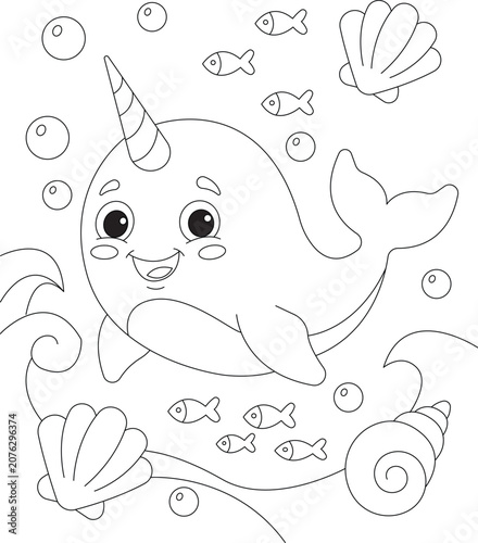 Cute animal coloring page for kids