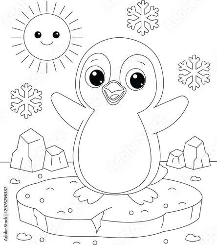 Cute animal coloring page for kids