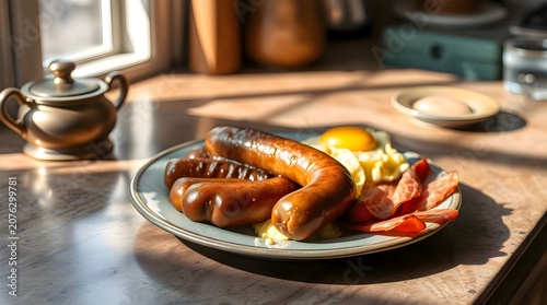 grilled sausages on a plate