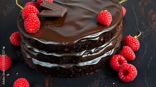 chocolate cake with strawberry