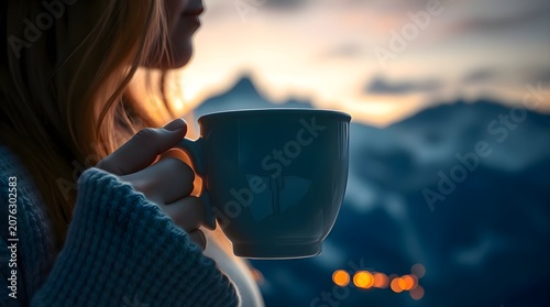 woman drinking hot tea