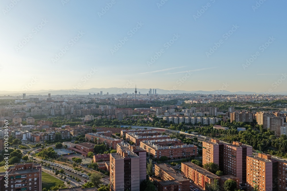 Obraz premium Aerial View of Madrid City Residential Districts in Spain