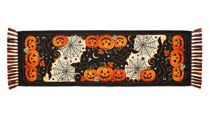 Orange Butterfly on Black Background with Floral Halloween Frame Vector Illustration Design Banner Decoration Pattern