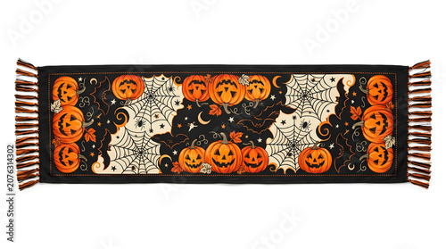 Orange Butterfly on Black Background with Floral Halloween Frame Vector Illustration Design Banner Decoration Pattern