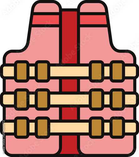 Obraz na plátně Pink life vest providing safety and protection during water activities