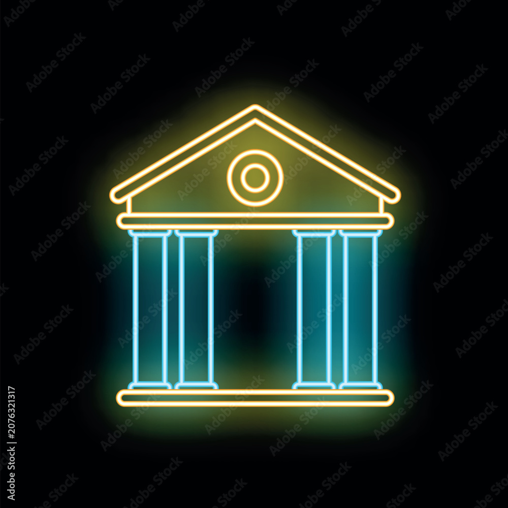 Naklejka premium Classical architecture building facade illustration in retro style