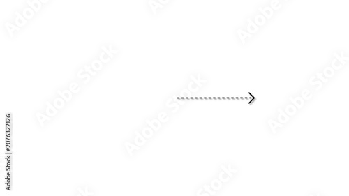 Minimalist Black Dashed Arrow Pointing Right, Motion Graphics Interface Element Overlay Alpha Loop