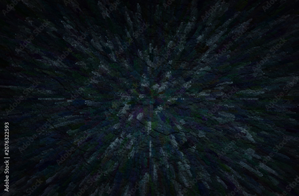 Fototapeta premium Green and purple abstract light trails with bokeh effect