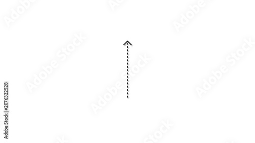 Minimalist Cyan Dashed Arrow Pointing Upward, Motion Graphics Interface Element Overlay Alpha Loops