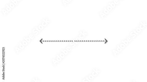 Cyan Dashed Double Arrow Horizontal, Motion Graphics Interface Element Overlay Alpha Loop