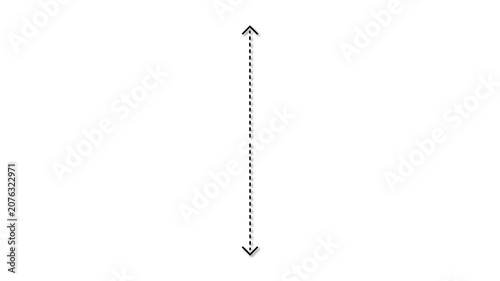 Green Dashed Double Arrow Vertical, Motion Graphics Interface HUD Overlay Alpha Loop