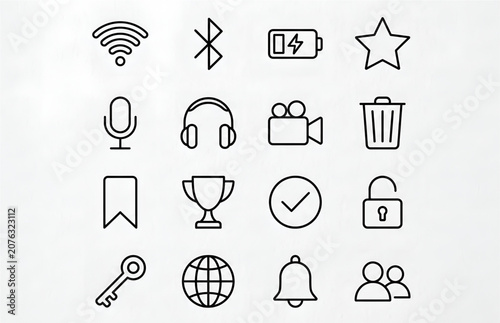set of music icons
