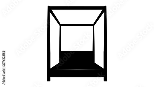 Bild auf Leinwand Canopy Bed Silhouette