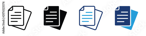 Obraz na plátně Document file icon with stacked sheets for business records, office documents and digital file management
