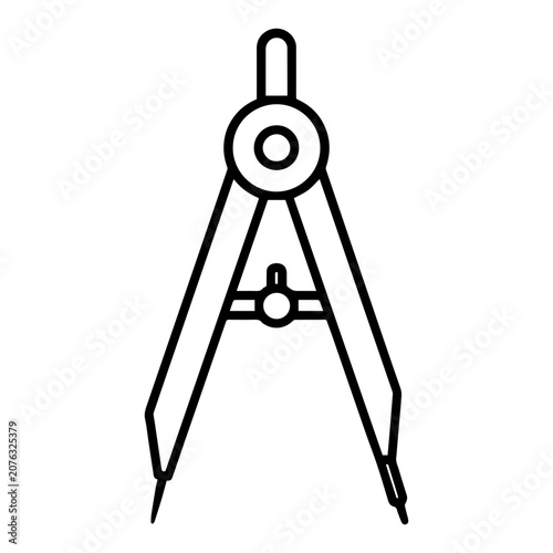 Fotografie Drafting compass tool graphic for geometry and architecture with geometric tool