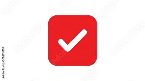 Red square checkmark icon with white tick symbol