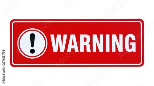 Red warning sign with exclamation mark alert symbol