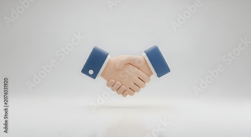 3d render of a professional business handshake representing a partnership or agreement