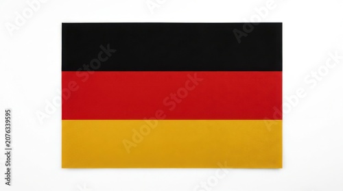 German flag with black red and yellow stripes isolated