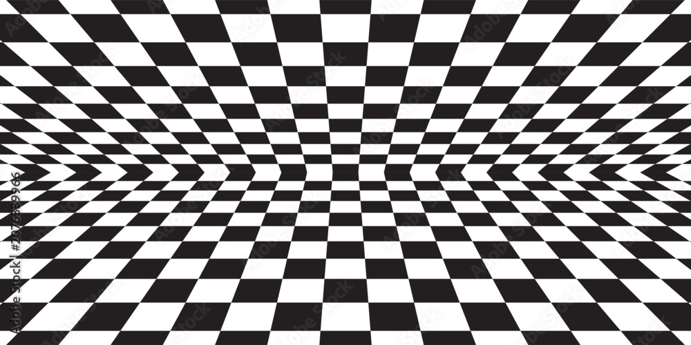 Obraz premium Black and White Checkerboard Pattern Background With Repeating Square Grid Texture