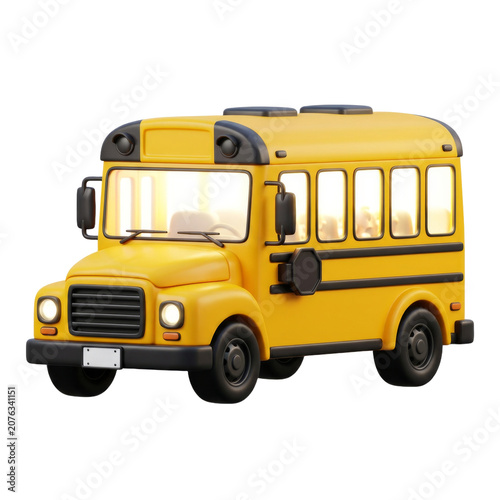 Yellow School Bus Isolated PNG Image with Transparent Background