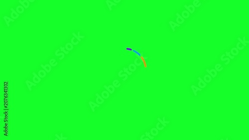 Colorful Rotating Circular Loading Ring Animation on Green Screen Loop