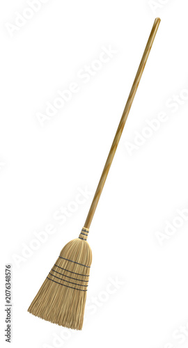 Traditional Cleaning Broom Isolated