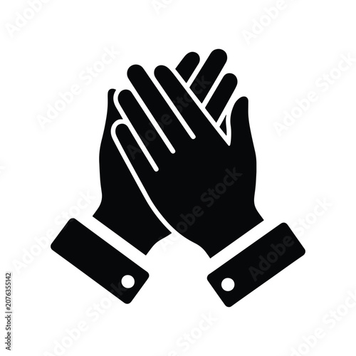 Clapping Hands Solid Silhouette Icon Design Collection