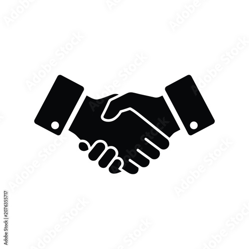 Handshake Solid Silhouette Icon Design Collection