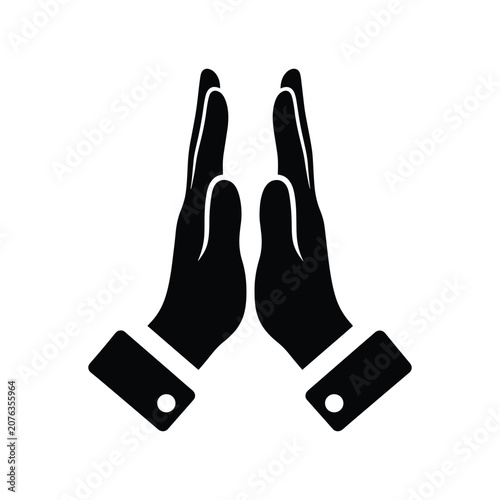High Five Gesture Solid Silhouette Icon Design Collection