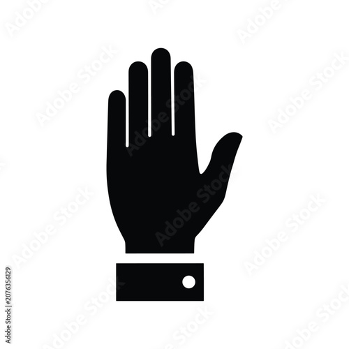 Open Palm Hand Gesture Solid Silhouette Icon Design Collection